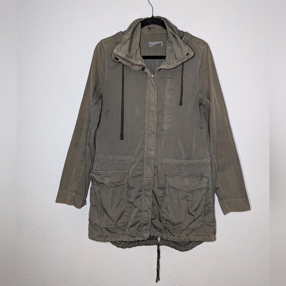 James Perse Yosemite Womens Hooded Olive Green Patina Gorpcore Anorak Jacket 2